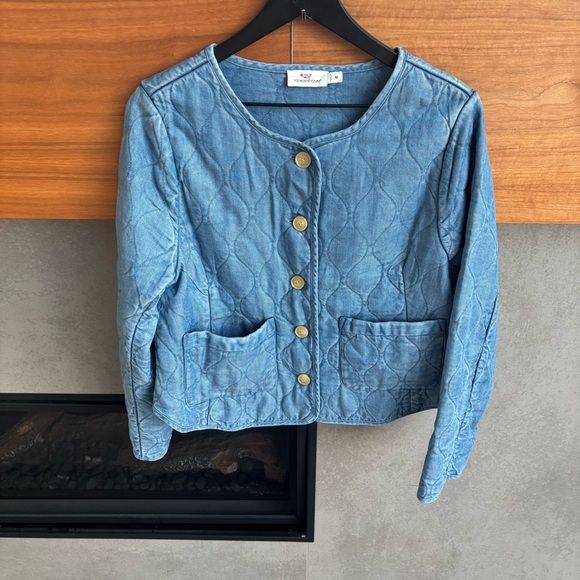 Vineyard Vines Chambray Quilted Jacket, Size M - Picture 8 of 14